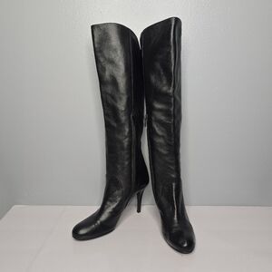 Stuart Weitzman Black Leather Stiletto Boots